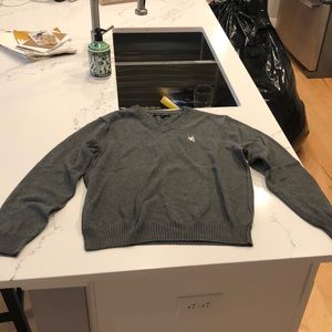 Grey v neck sweater- male